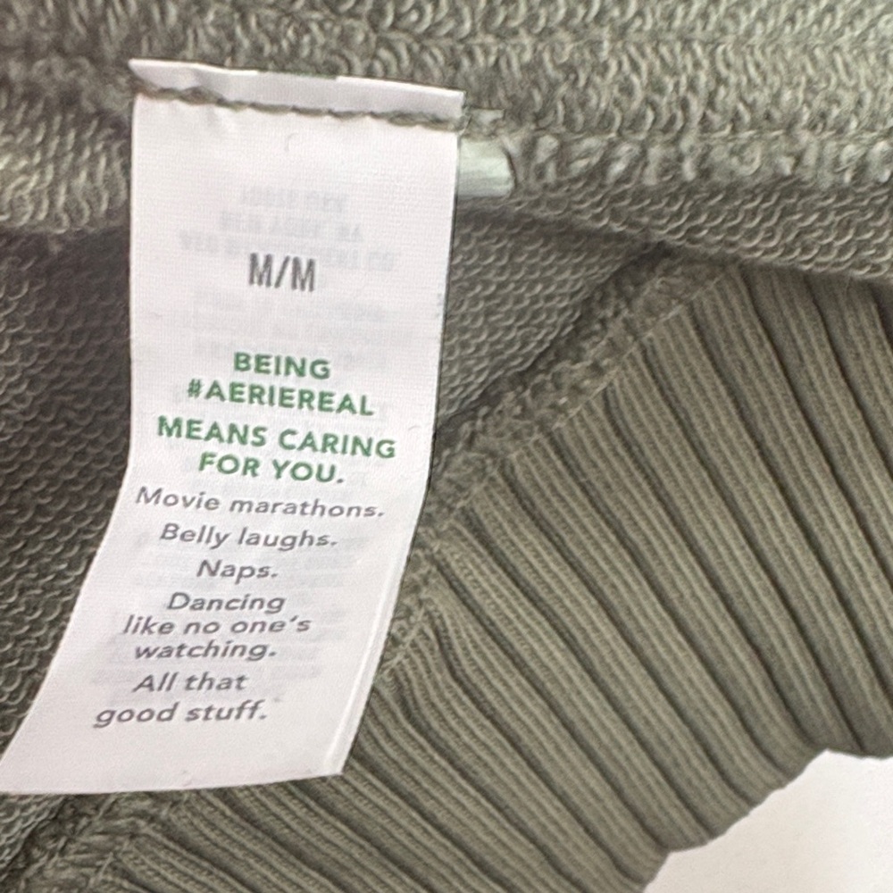 aerie Olive Green Button-Front V-Neck Cardigan Sweatshirt - Picture 6 of 13